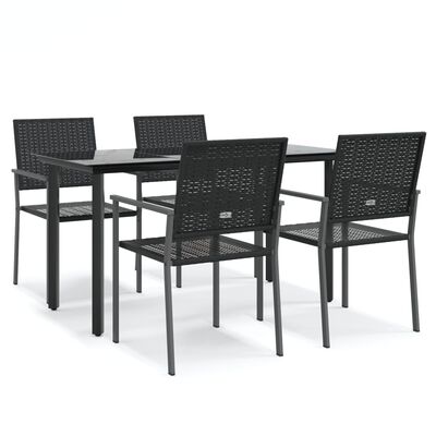 vidaXL Set da Pranzo da Giardino 5 pz in Polyrattan e Acciaio