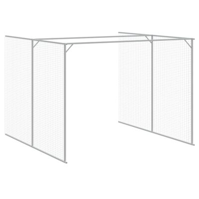 vidaXL Casetta Cani con Corsa Antracite 214x865x181 cm Acciaio Zincato