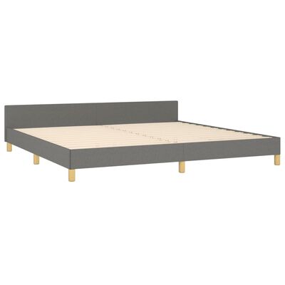 vidaXL Giroletto senza Materasso Grigio Scuro 200x200 cm Tessuto