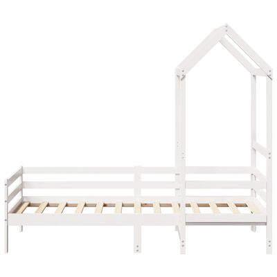 vidaXL Dormeuse con Tetto 90x200 cm Bianco in Legno Massello di Pino