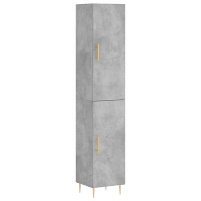 vidaXL Credenza Grigio Cemento 34,5x34x180 cm in Legno Multistrato