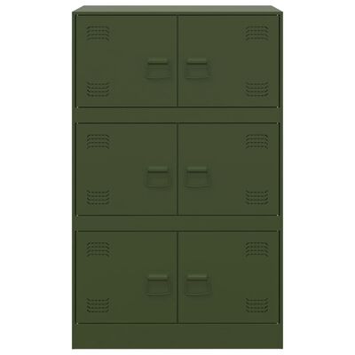 vidaXL Credenza Verde Oliva 67x39x107 cm in Acciaio