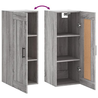 vidaXL Mobile a Parete Grigio Sonoma 34,5x34x90 cm Legno Multistrato