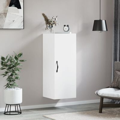 vidaXL Mobile a Parete Bianco 34,5x34x90 cm in Legno Multistrato