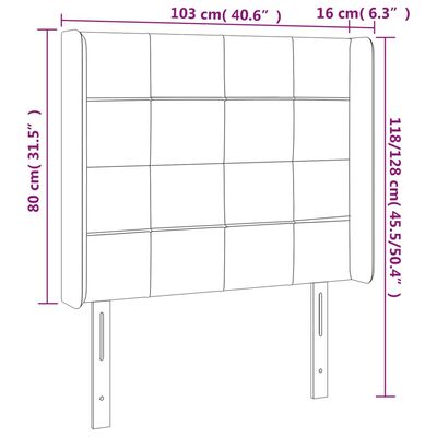 vidaXL Testiera a LED Nera 103x16x118/128 cm in Tessuto