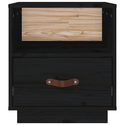 vidaXL Comodini Nero 2 pz 40x34x45 cm in Legno Massello di Pino