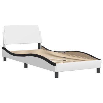 vidaXL Letto con Materasso Nero e Bianco 80x200 cm in Similpelle