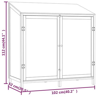 vidaXL Capanno da Giardino 102x52x112 cm in Legno Massello di Abete