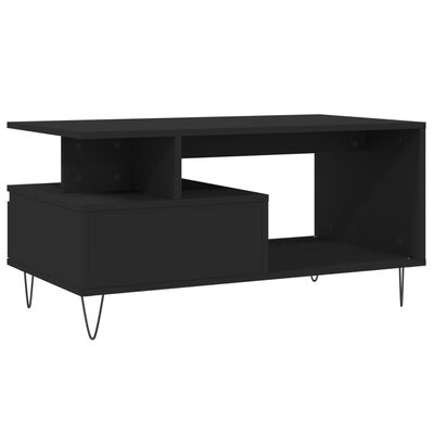 vidaXL Tavolino da Salotto Nero 90x49x45 cm in Legno Multistrato