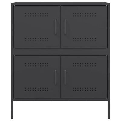 vidaXL Credenza Nera 68x39x79 cm in Acciaio