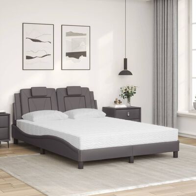 vidaXL Letto con Materasso Grigio 120x200 cm in Similpelle