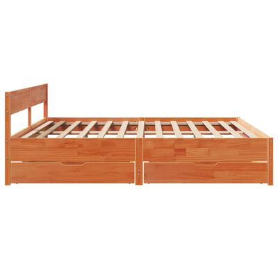 vidaXL Letto senza Materasso Marrone Cera 200x200 cm in Legno di Pino