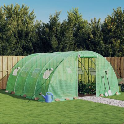 vidaXL Serra con Telaio in Acciaio Verde 16 m² 4x4x2 m