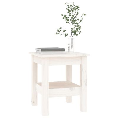 vidaXL Tavolino da Salotto Bianco 35x35x40 cm Legno Massello di Pino