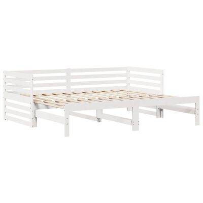 vidaXL Dormeuse con Cassetti Bianco 90x200 cm Legno Massello di Pino