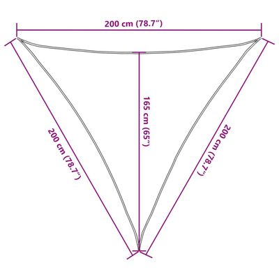 vidaXL Vela Parasole Bianca 2x2x2 m 100% Poliestere Oxford