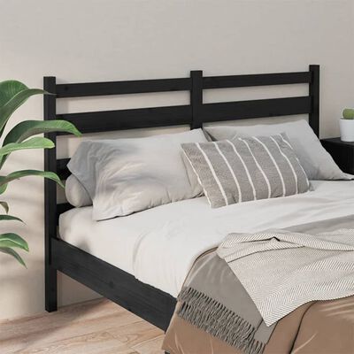 vidaXL Testiera per Letto Nera 186x4x100 cm in Legno Massello di Pino