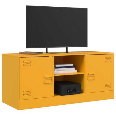 vidaXL Mobile Porta TV Giallo Senape 99x39x44 cm in Acciaio