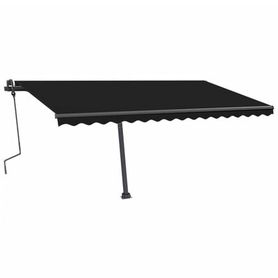 vidaXL Tenda da Sole Retrattile Manuale con LED 450x300 cm Antracite