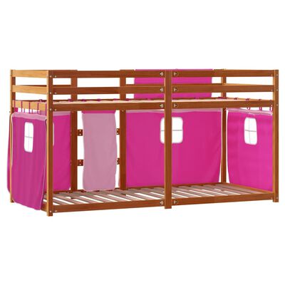 vidaXL Letto a Castello senza Materasso Rosa 90x200 cm Legno di Pino