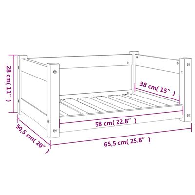 vidaXL Cuccia per Cani ambra 65,5x50,5x28cm in Legno Massello di Pino