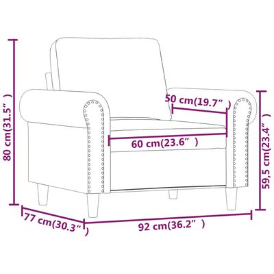 vidaXL Poltrona Nera 60 cm in Similpelle