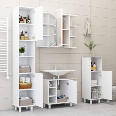 vidaXL Armadio da Bagno Bianco 80x20,5x64 cm in Legno Multistrato