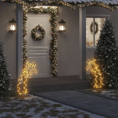 vidaXL Luce Decorativa Natale con Picchetti Stella Cadente 115LED 89cm