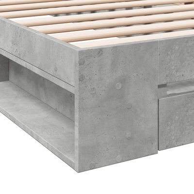 vidaXL Giroletto Cassetto Grigio Cemento 75x190 cm Legno Multistrato