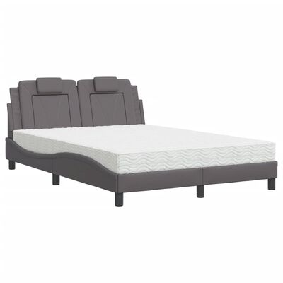 vidaXL Letto con Materasso Grigio 120x200 cm in Similpelle