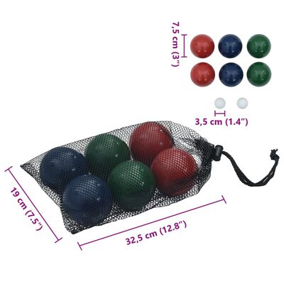 vidaXL Set Bocce 8 pz con Custodia Trasporto in Legno Massello di Pino