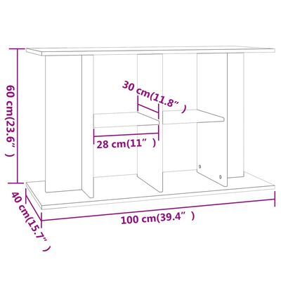 vidaXL Supporto per Acquario 100x40x60 cm in Legno Multistrato Nero