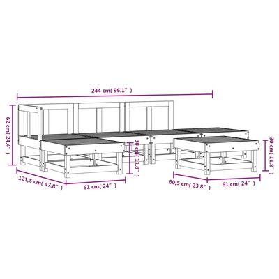 vidaXL Set Salotto da Giardino 6 pz in Legno Impregnato di Pino