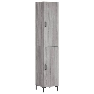 vidaXL Credenza Grigio Sonoma 34,5x34x180 cm in Legno Multistrato