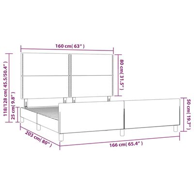 vidaXL Giroletto senza Materasso Blu Scuro 160x200 cm in Velluto