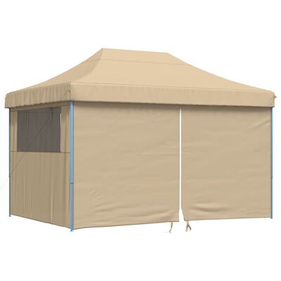 vidaXL Tendone per Feste Pieghevole Pop-Up con 4 Pareti Beige