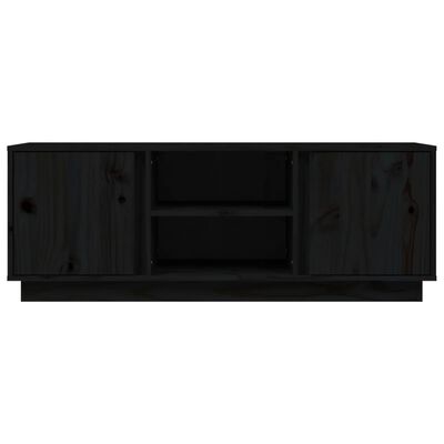 vidaXL Mobile Porta TV Nera 110x35x40,5 cm in Legno Massello di Pino