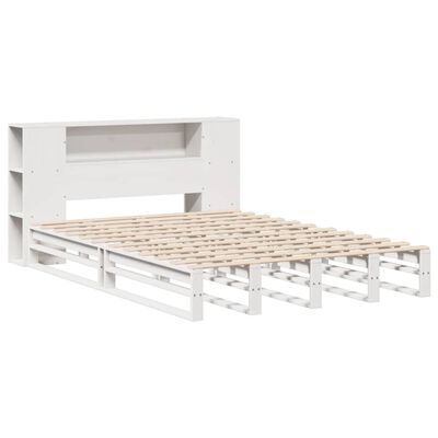 vidaXL Letto Libreria senza Materasso Bianco 120x200 cm Legno Massello