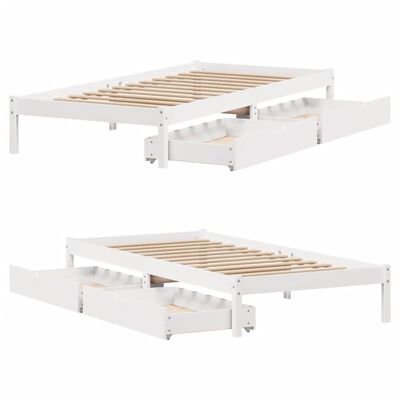 vidaXL Letto senza Materasso Bianco 90x200 cm Legno Massello di Pino