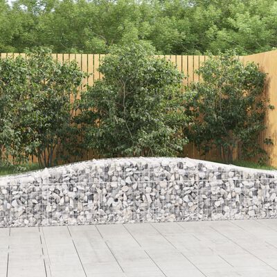 vidaXL Cesti Gabbioni ad Arco 2 pz 400x50x40/60 cm Ferro Zincato