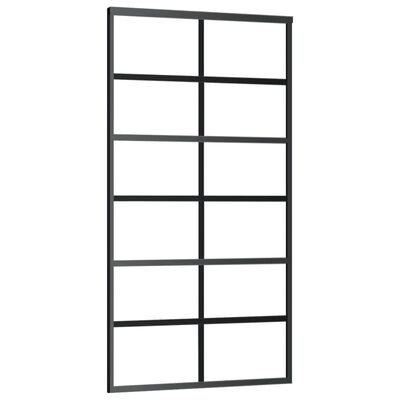 Home Arredamento Porta Interna Vetro ESG e Alluminio 102,5x201,5 cm  Dimensione Nero