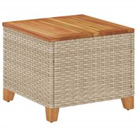 vidaXL Tavolo da Giardino Beige 45x45x37 cm Polyrattan e Legno Acacia