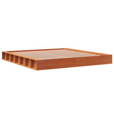 vidaXL Giroletto senza Materasso Marrone Cera 180x200 cm Legno di Pino