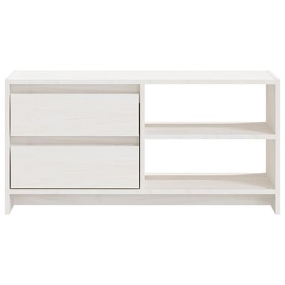 vidaXL Mobile Porta TV Bianco 80x31x39 cm in Legno Massello di Pino