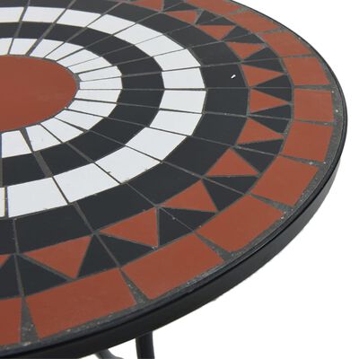 vidaXL Set da Bistrot con Mosaico Terracotta e Bianco Ferro e Ceramica