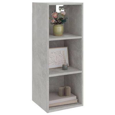 vidaXL Mobile Pensile Grigio Cemento 34,5x32,5x90cm Legno Multistrato