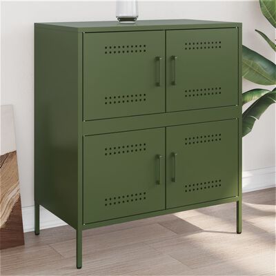 vidaXL Credenza Verde Oliva 68x39x79 cm in Acciaio