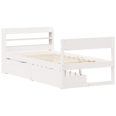 vidaXL Letto senza Materasso Bianco 90x200 cm Legno Massello di Pino