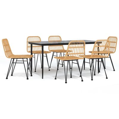 vidaXL Set da Pranzo da Giardino 7 pz in Polyrattan