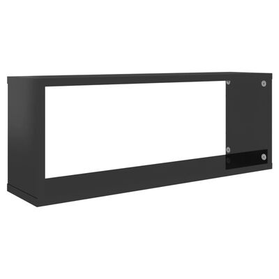 vidaXL Mensole Parete a Cubo 6 pz Nero Lucido 60x15x23 cm Truciolato